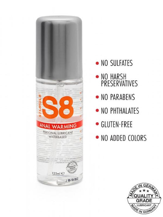 S8 - Lubrificante anale a base d'acqua Warming 125ml